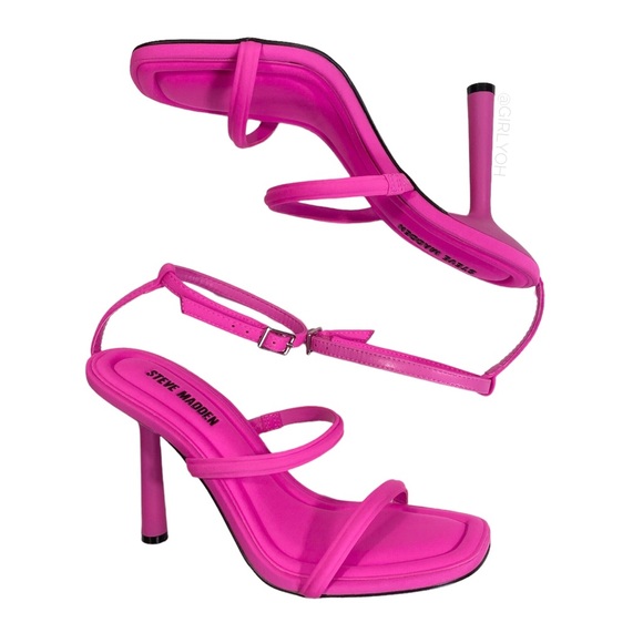 NEW Steve Madden Briella Hot Pink Strappy High Heel Sandals 7 - Picture 5 of 10